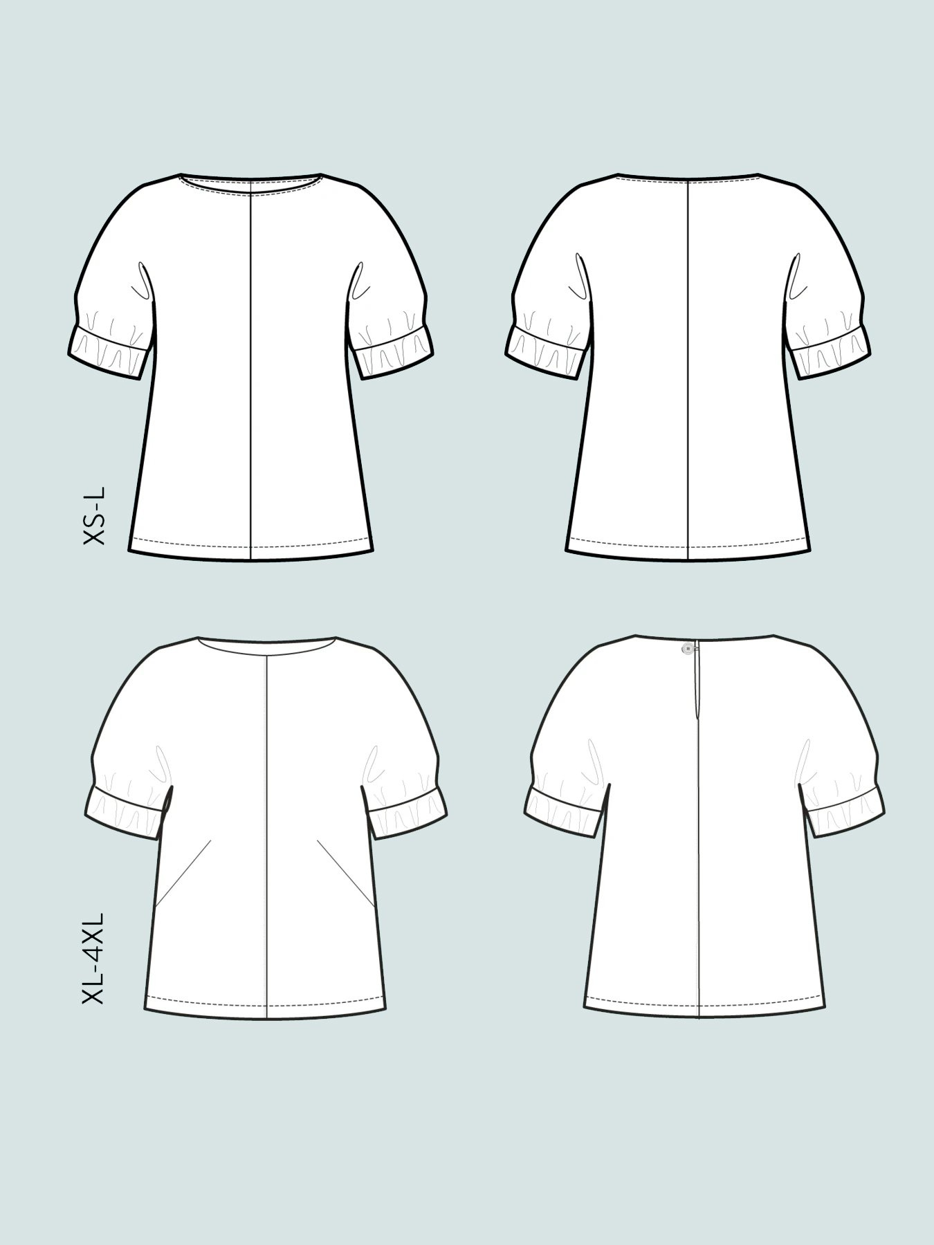 The Assembly Line Patterns The Assembly Line Patterns - Cuff Top Curvy XL-​4XL