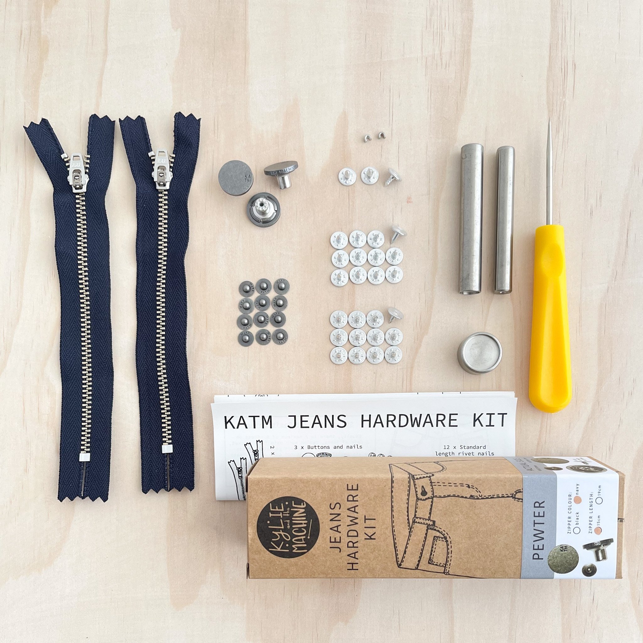 Kylie and the Machine Kylie and the Machine Jeans Hardware Kit - Pewter
