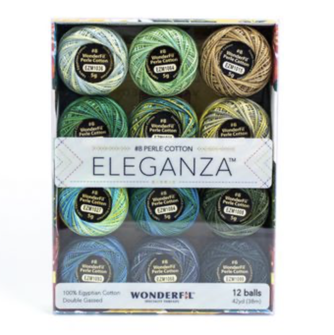 WonderFil WonderFil Eleganza Pack Variegated Meadow Perle Cotton Size 8 12pk