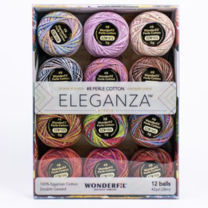 WonderFil WonderFil Eleganza Pack Variegated Passion Perle Cotton Size 8 12pk
