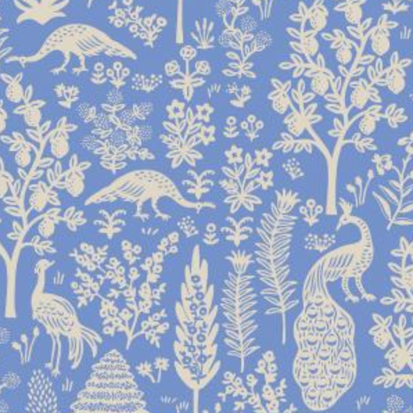 Cotton + Steel Camont Menagerie Silhouette Blue by Rifle Paper Co.
