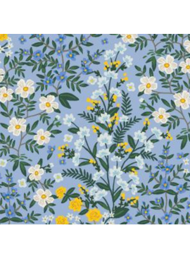 Cotton + Steel Camont Wildwood Garden Blue Canvas by Rifle Paper Co.