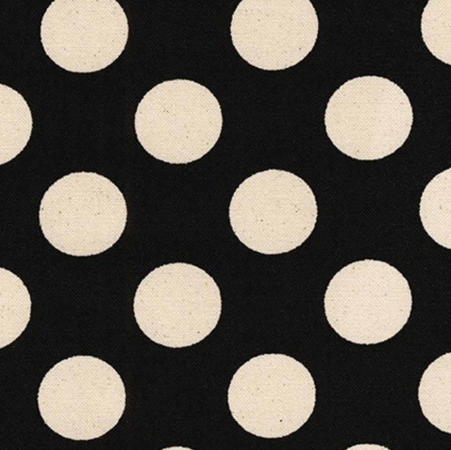 Robert Kaufman Sevenberry Canvas Natural Dots Black