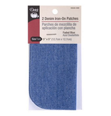 Dritz Denim Iron-On Faded Blue Patches 2ct