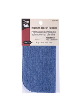 Dritz Denim Iron-On Patches Faded Blue 2ct