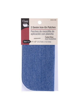 Dritz Faded Blue Denim Iron-On Patches 2ct