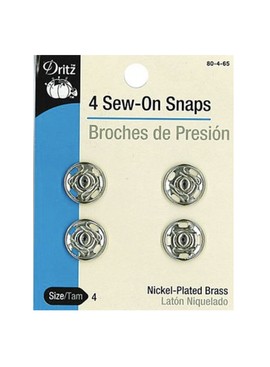 Dritz Dritz Sew-On Snaps Nickel Size 4