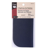 Dritz Twill Iron-On Patches Navy 2ct