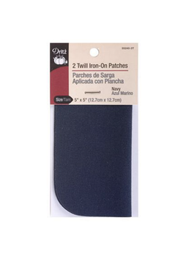 Dritz Twill Iron-On Patches Navy 2ct