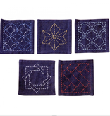 Olympus Tsumugi Cloth Sashiko Coasters Navy Blue