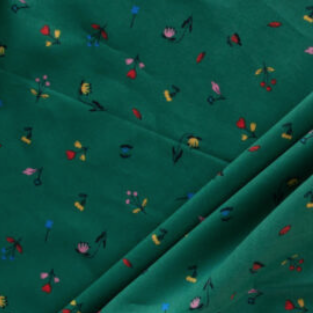 Birch Fabrics Emerald Vixen Floral Lawn There Was a Fox
