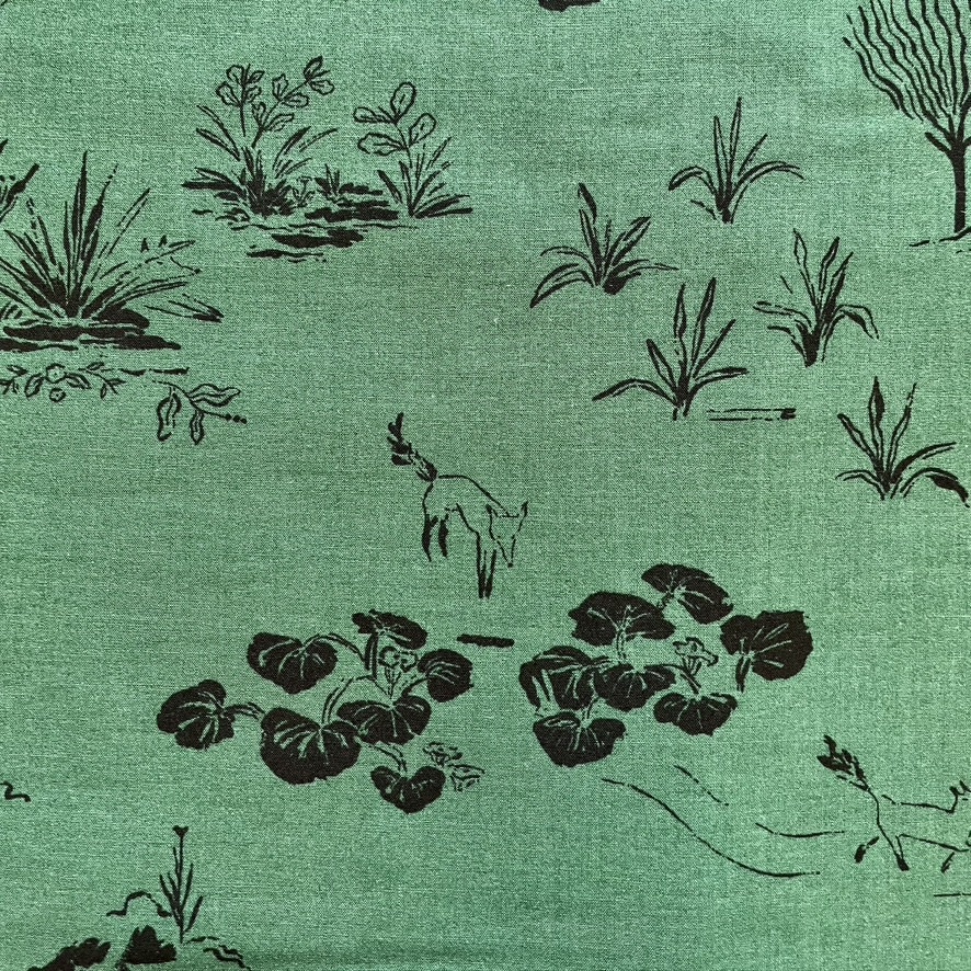 Birch Fabrics Emerald Fox Toile Lawn There Was a Fox