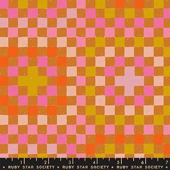 Ruby Star Society Honey Granny Square Geometric Checker Checkerboard Canvas Earth by Alexia Abegg