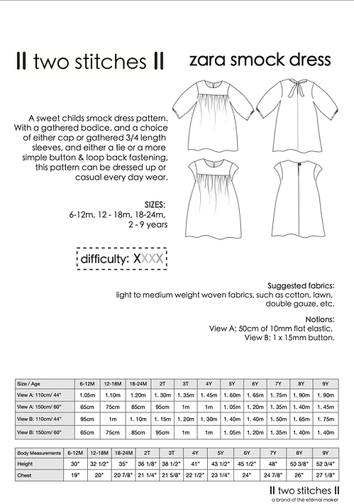 Two Stitches Two Stitches Zara Smock Dress
