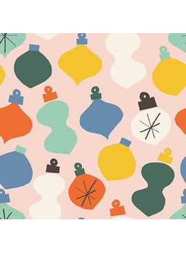 PBS Fabrics SALE Christmas Holiday Icons - Ornaments - Pink