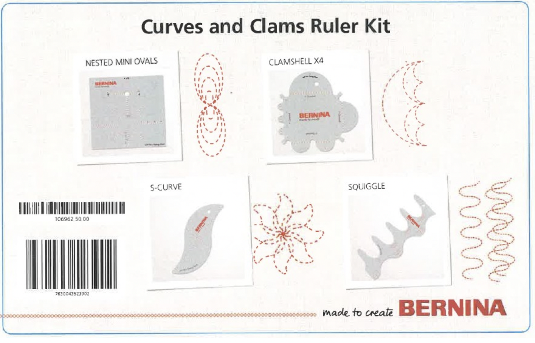 BERNINA Bernina Curves and Clams Ruler Kit
