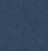 Windham Fabrics Indigo Stitches Stitched Waves Denim