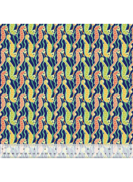 Windham Fabrics Atlantis Seahorse Navy by Windham Fabrics