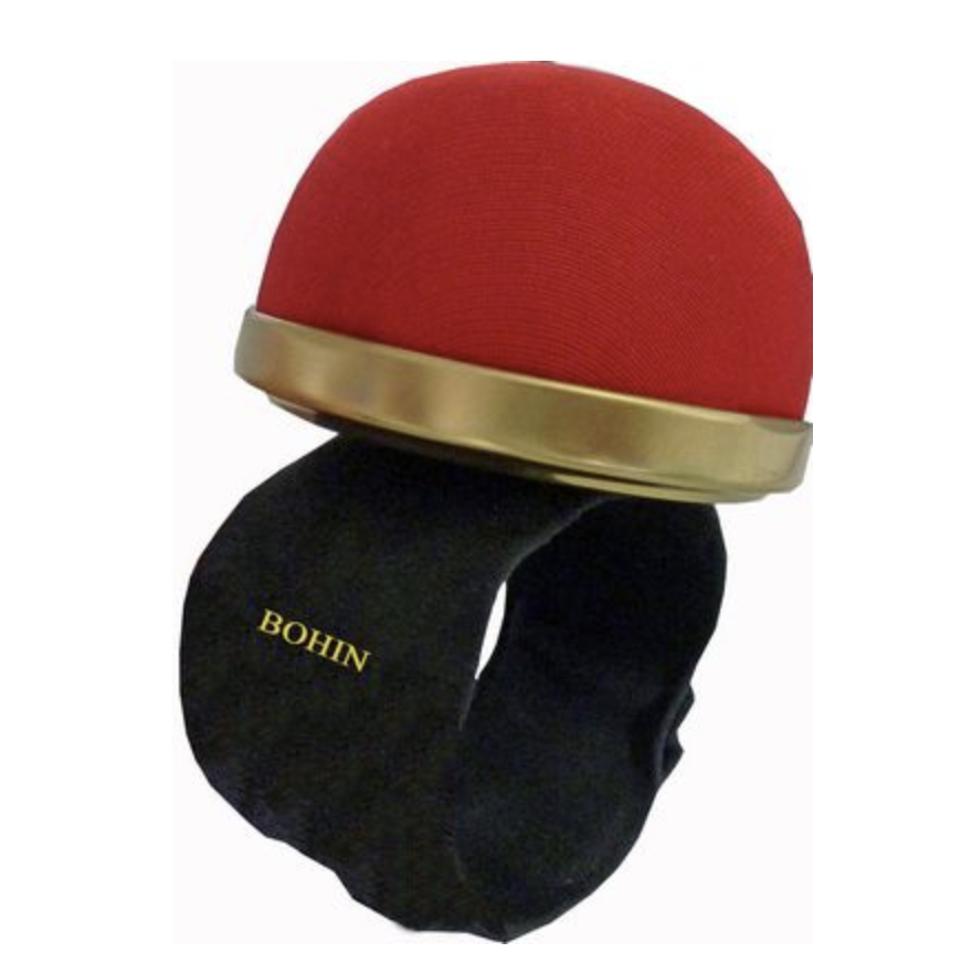 Bohin France Pin Cushion with Flexible Slap Bracelet Red