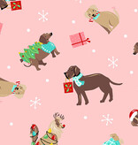 Andover Furry and Bright Pink Holiday Dogs-SALE