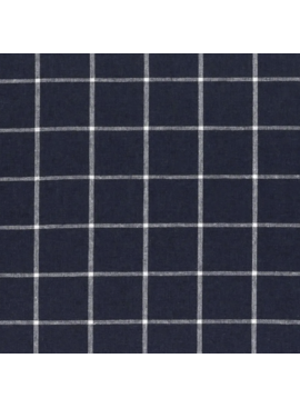 Robert Kaufman Essex Yarn Dyed Classic Wovens Windowpane Indigo