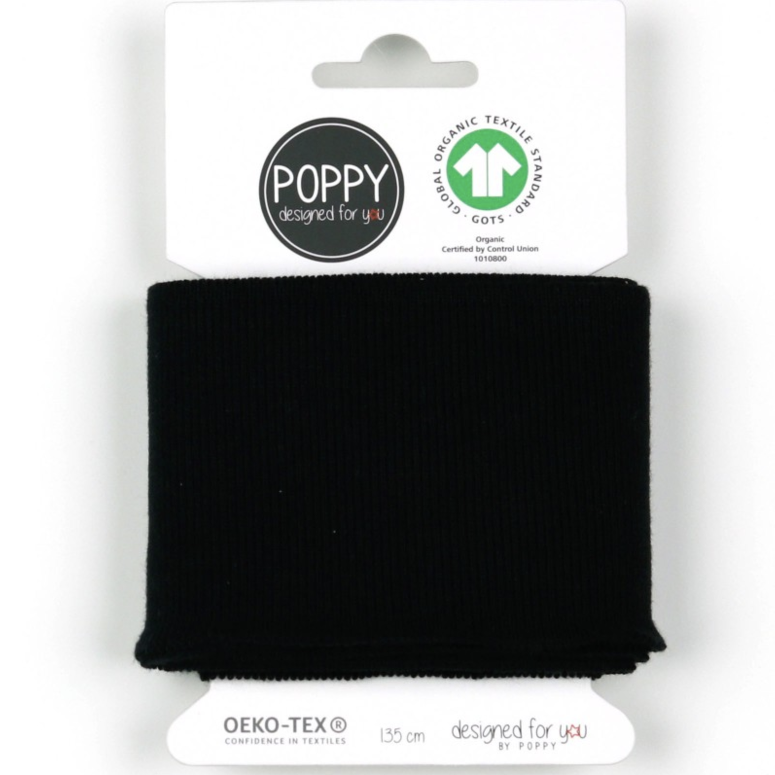 Verhees Poppy Ribbed Cuff Black