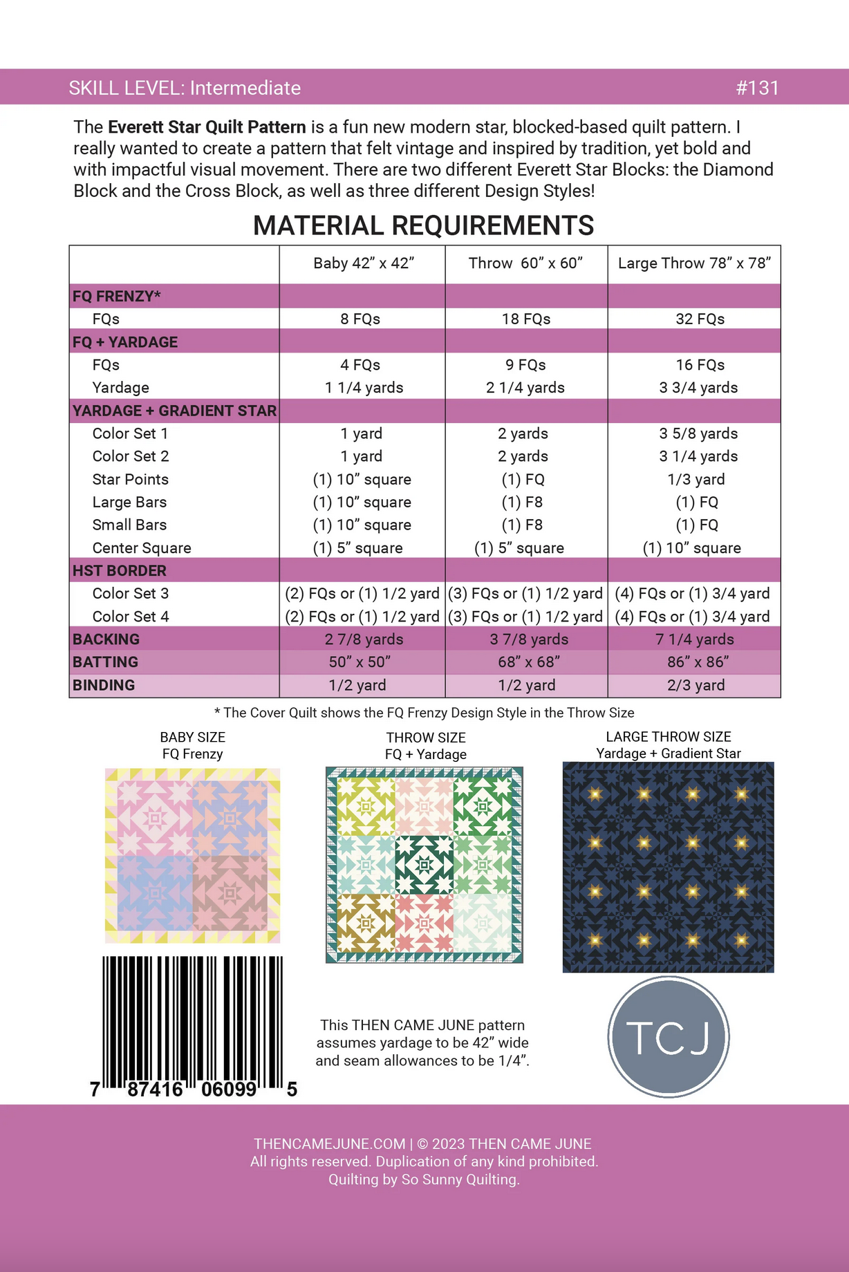 Then Came June SALE Then Came June: Everett Star Quilt Pattern