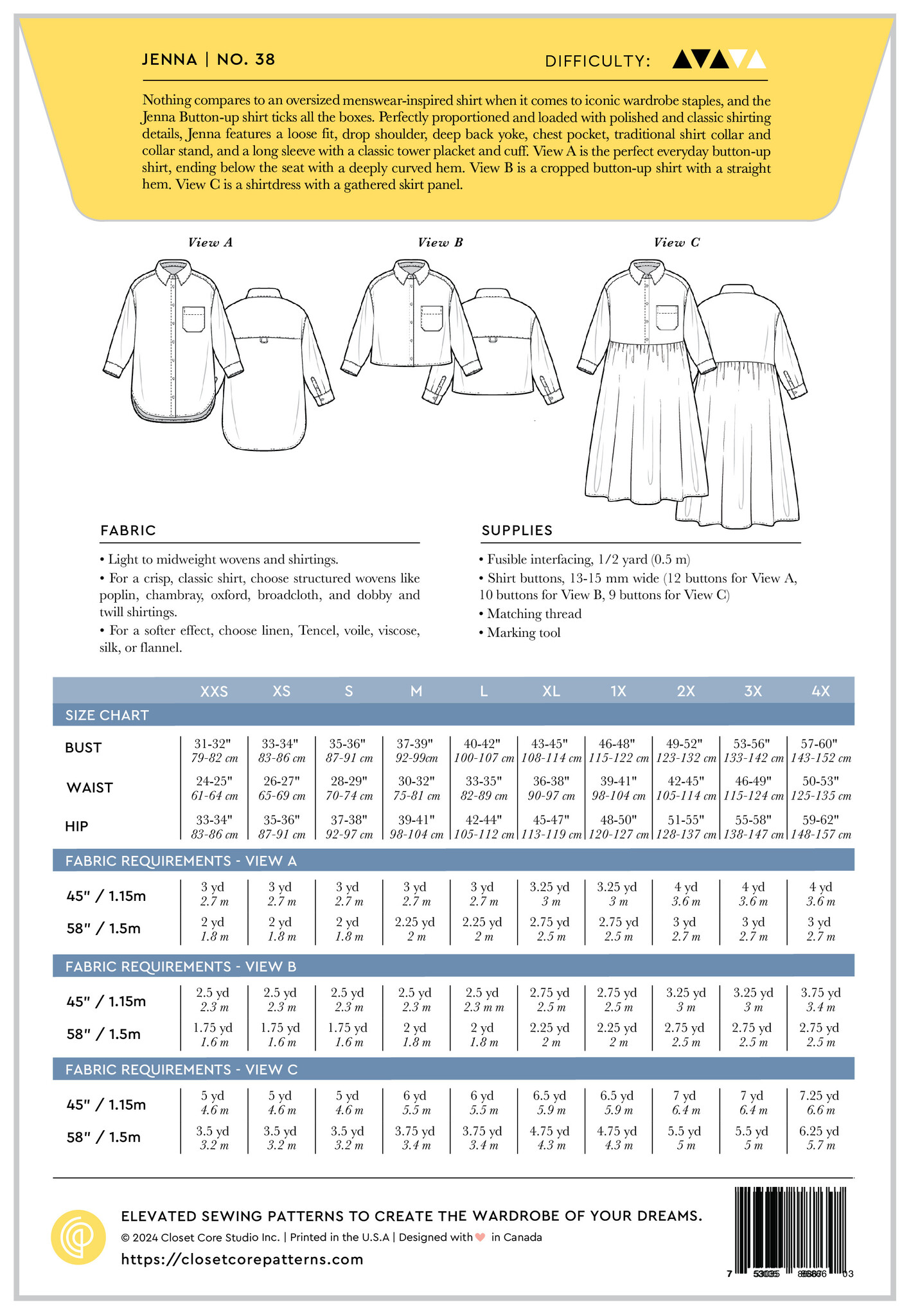 Closet Core Patterns Closet Core Patterns Jenna Shirt And Dress