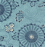 Moda Indigo Blooming Water Circles