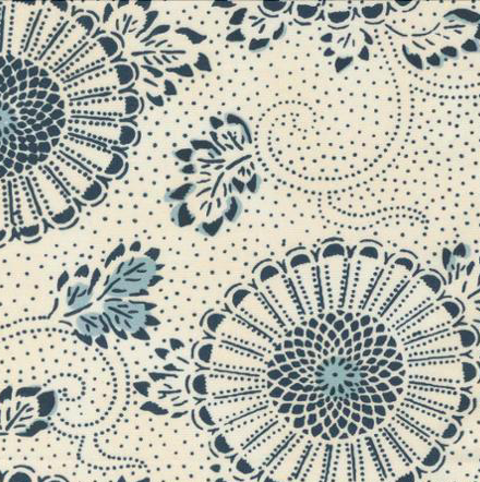 Moda Indigo Blooming Sand Midnight Circles