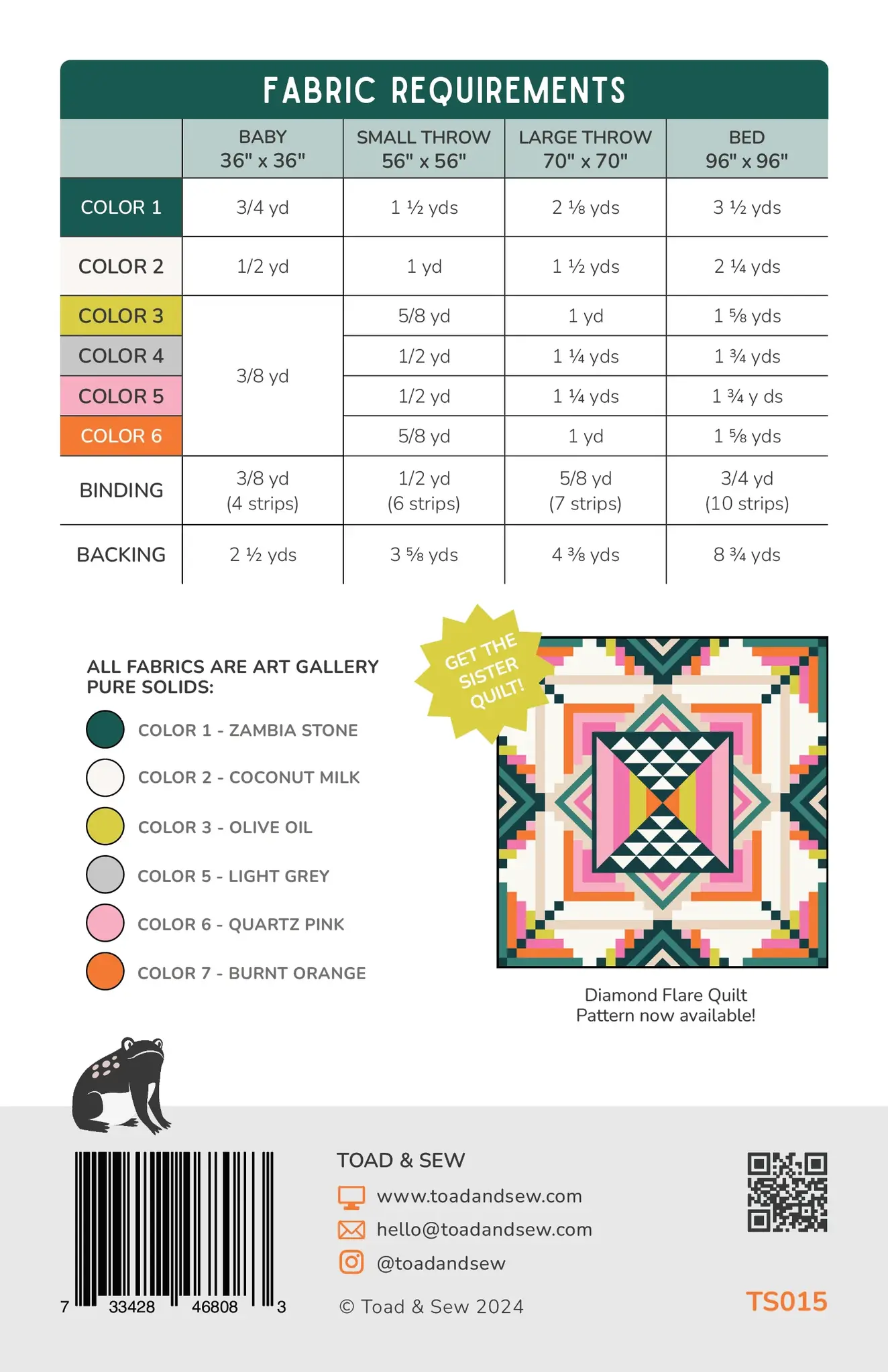Toad And Sew Toad And Sew Time Capsule Quilt Pattern