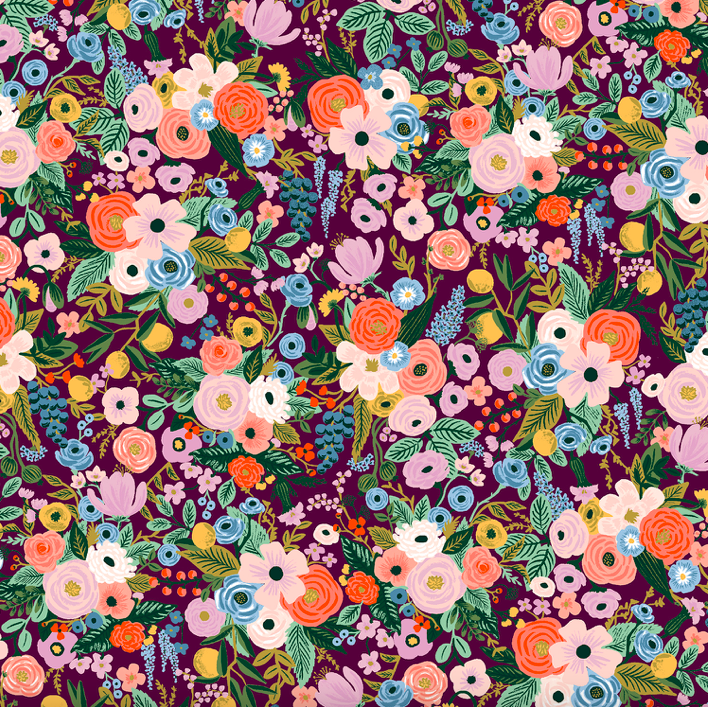 Cotton + Steel Garden Party by Rifle Paper Co. Petite Burgundy
