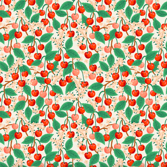 Cotton + Steel Orchard by Rifle Paper Co.Cherry Blossom Cream