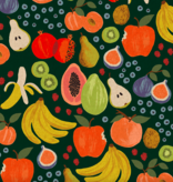 Cotton + Steel Orchard by Rifle Paper Co. Canvas Fruit Stand Hunter