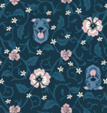 Moda Dog Park Pittie Teal Navy