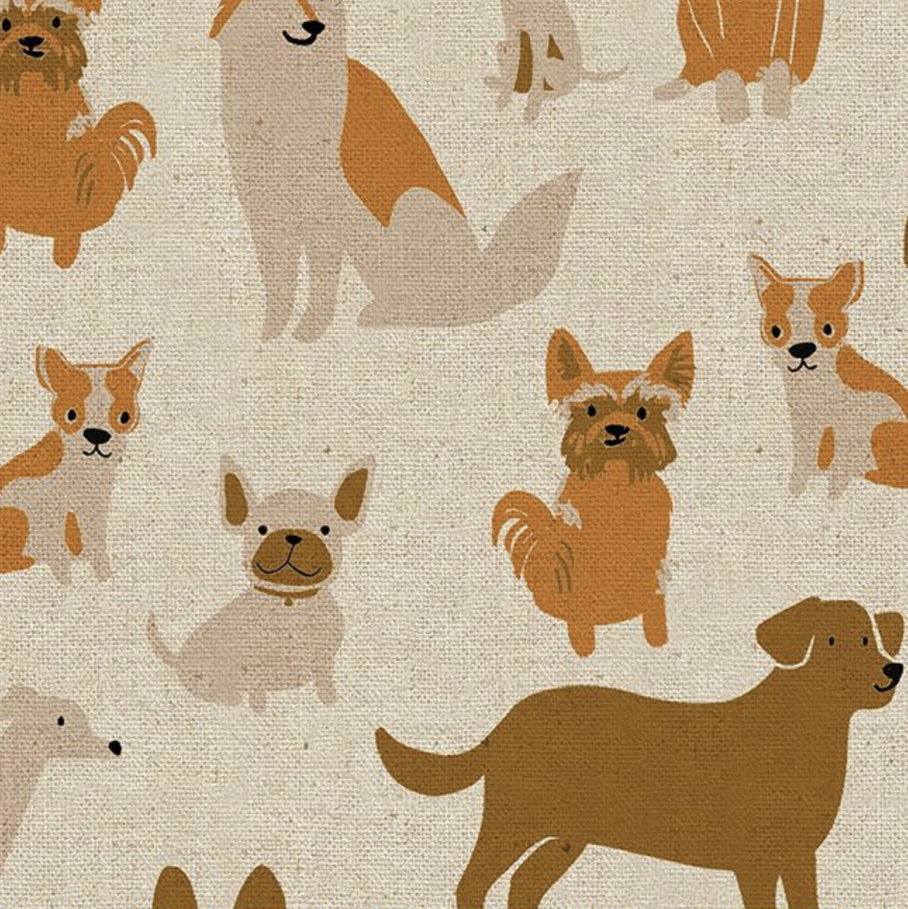 Moda Dog Park Canvas Linen Natural