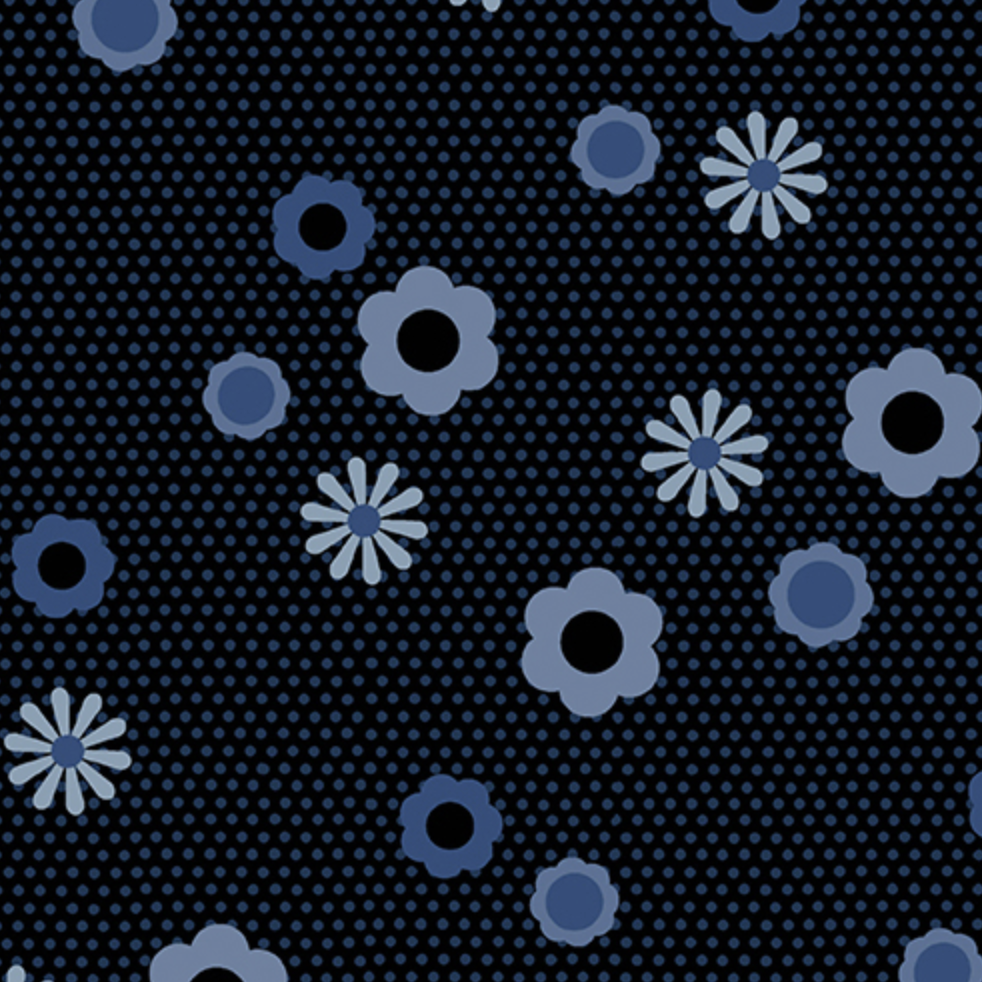 Andover Birdie Pin Dot Posy Indigo