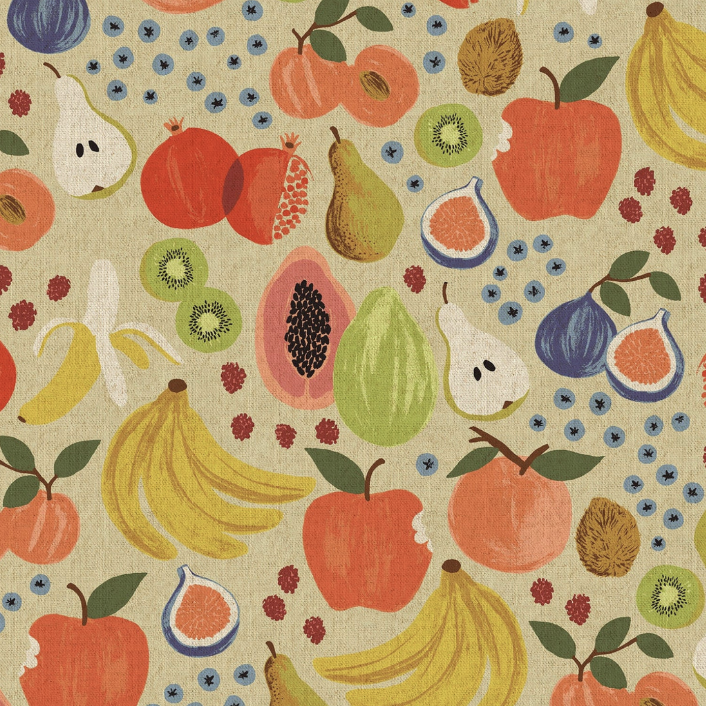 Cotton + Steel Orchard by Rifle Paper Co. Canvas Fruit Stand Cream