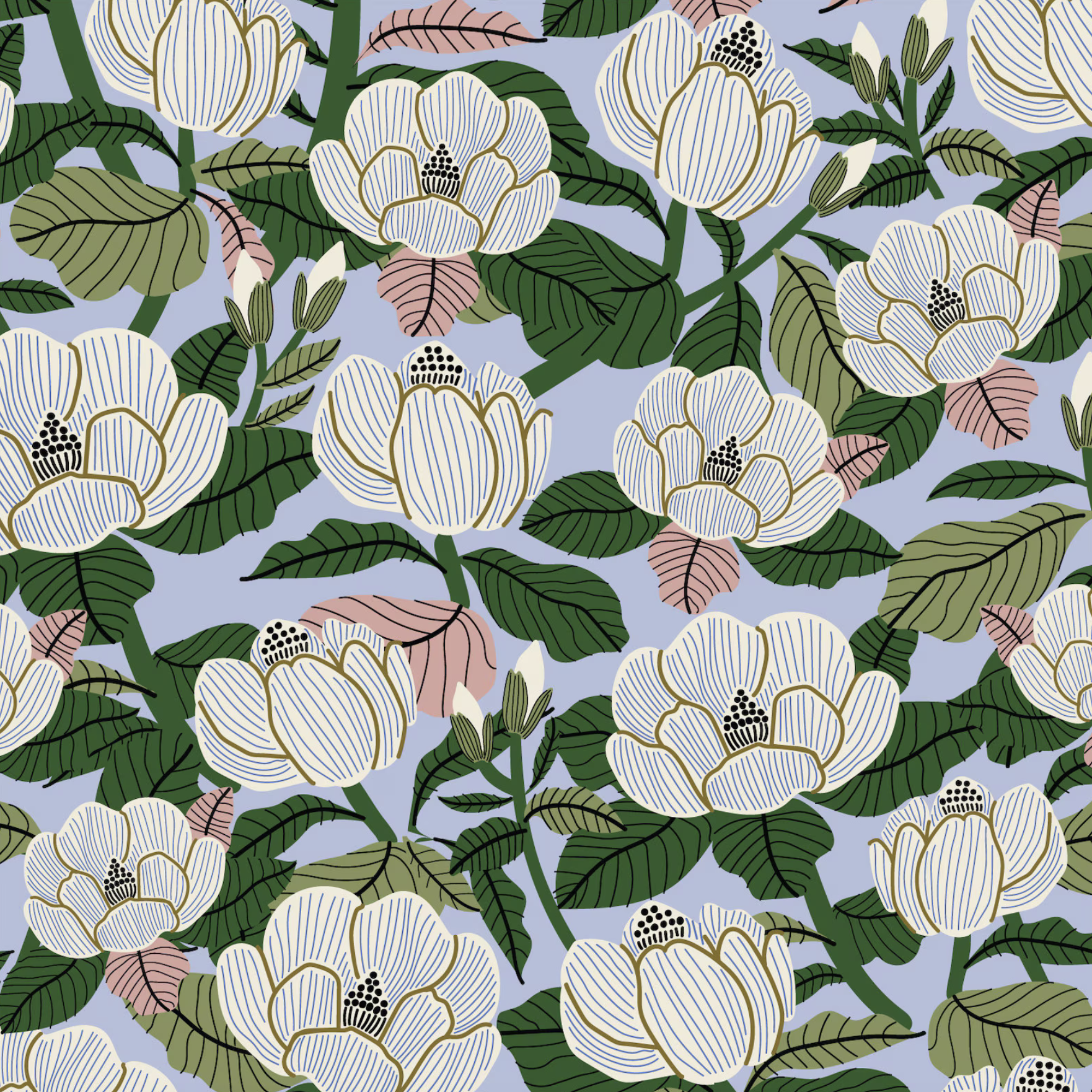Cloud 9 Fabrics Hidden Thicket Magnolia