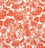 Fabric Godmother Janaina Blooming Flower Viscose Crepe Orange