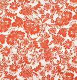 Fabric Godmother SALE Janaina Blooming Flower Viscose Crepe Orange
