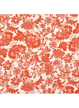 Fabric Godmother Janaina Blooming Flower Viscose Crepe Orange