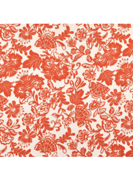 Fabric Godmother SALE Janaina Blooming Flower Viscose Crepe Orange