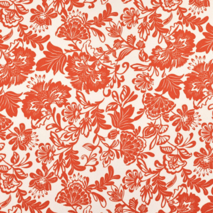 Fabric Godmother SALE Janaina Blooming Flower Viscose Crepe Orange