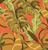 Fabric Godmother Jungle Leaf Viscose Crepe Orange