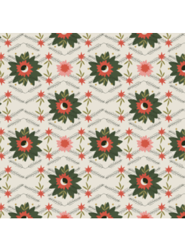 Cotton + Steel SALE Tinsel on the Trail Poinsettia