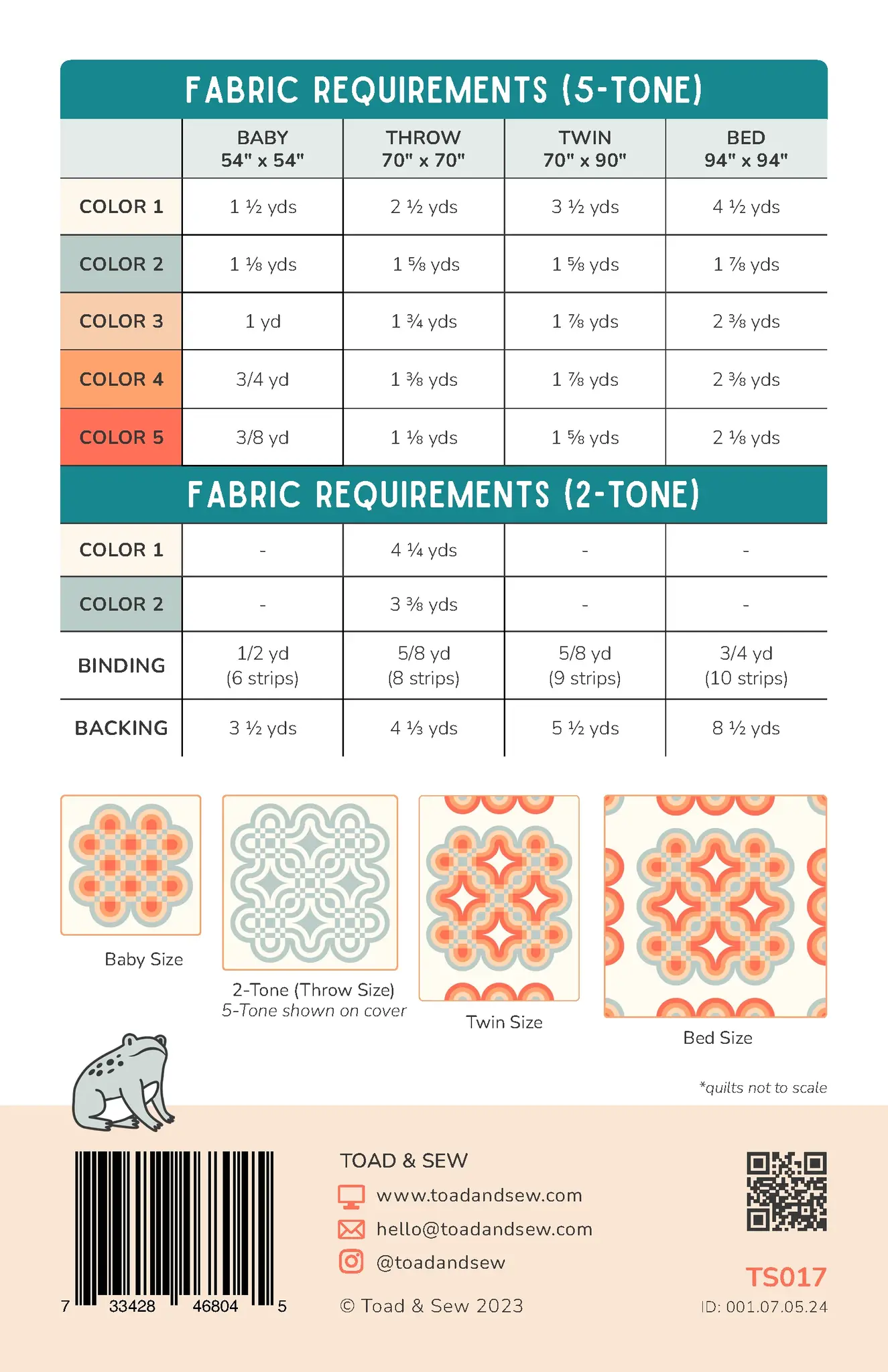 Toad And Sew Toad And Sew Cascade Bloom Quilt Pattern