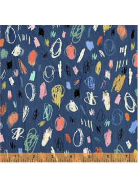 Windham Fabrics SALE Happy by Carrie Bloomston Artist Indigo