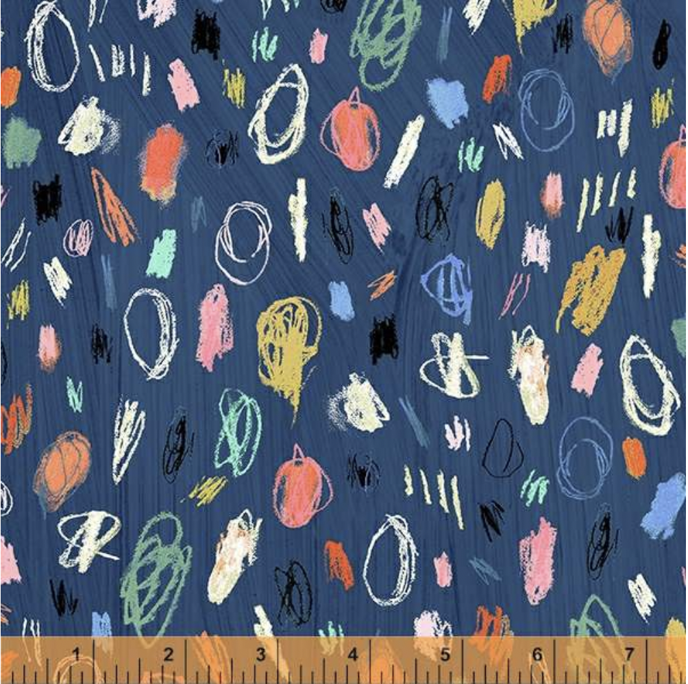 Windham Fabrics SALE Happy by Carrie Bloomston Artist Indigo