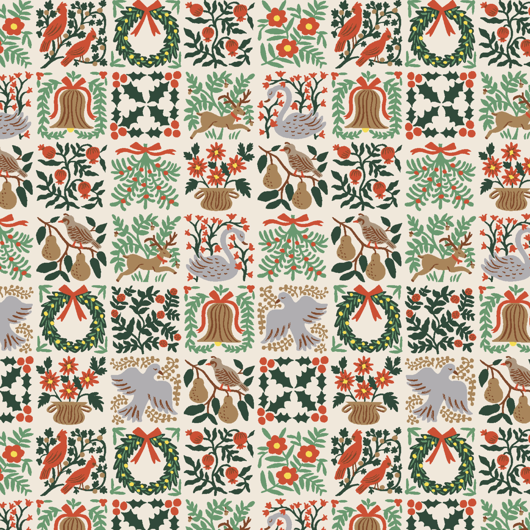 Rifle Paper Co SALE Holiday Classics  Holiday Tapestry Cream